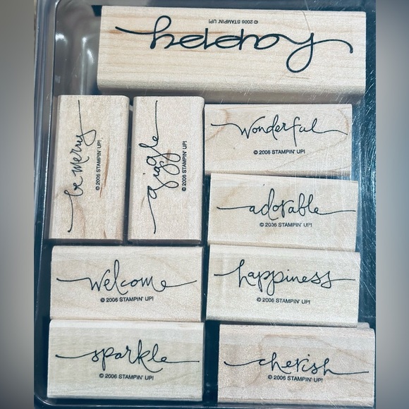 Stampin’ Up! 3 Stamp sets. (2 word sets & 1 Misc) - Picture 2 of 5